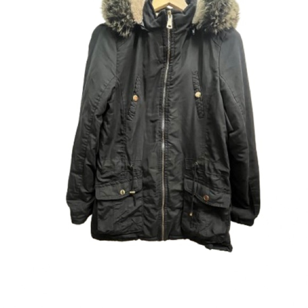 Black Fur-Trimmed Parka